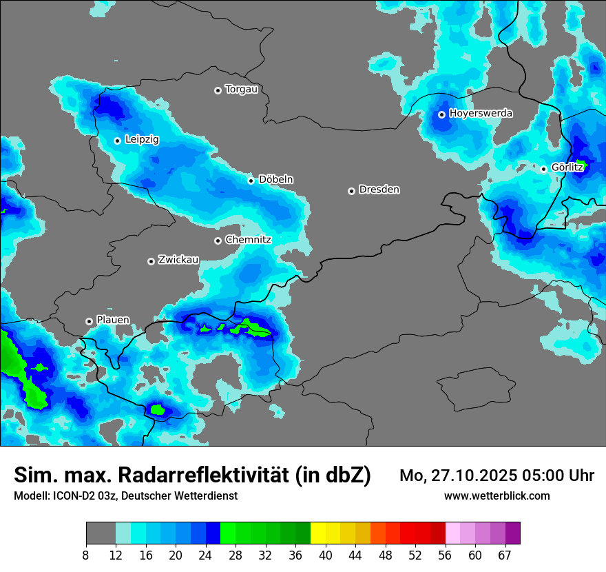 Modellkarten Simuliertes Radarbild