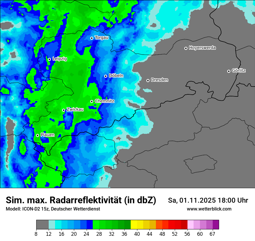 Modellkarten Simuliertes Radarbild