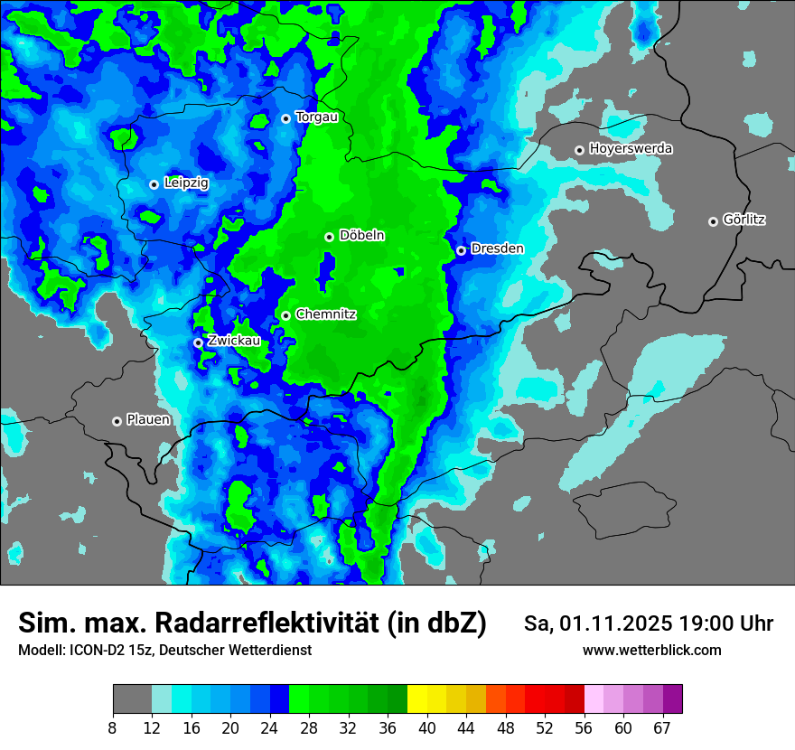 Modellkarten Simuliertes Radarbild