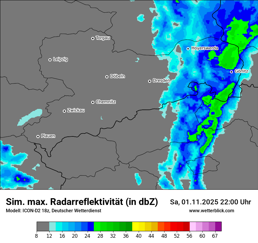 Modellkarten Simuliertes Radarbild