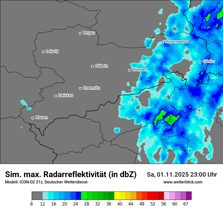 Modellkarten Simuliertes Radarbild