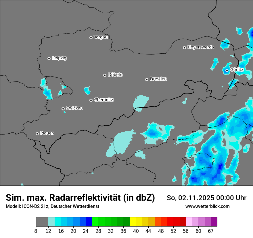 Modellkarten Simuliertes Radarbild