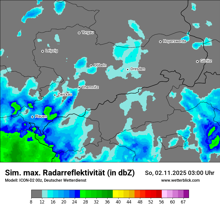 Modellkarten Simuliertes Radarbild