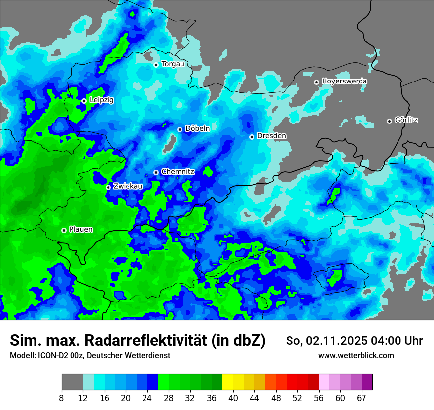 Modellkarten Simuliertes Radarbild