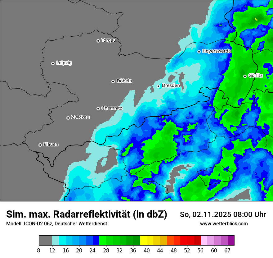 Modellkarten Simuliertes Radarbild