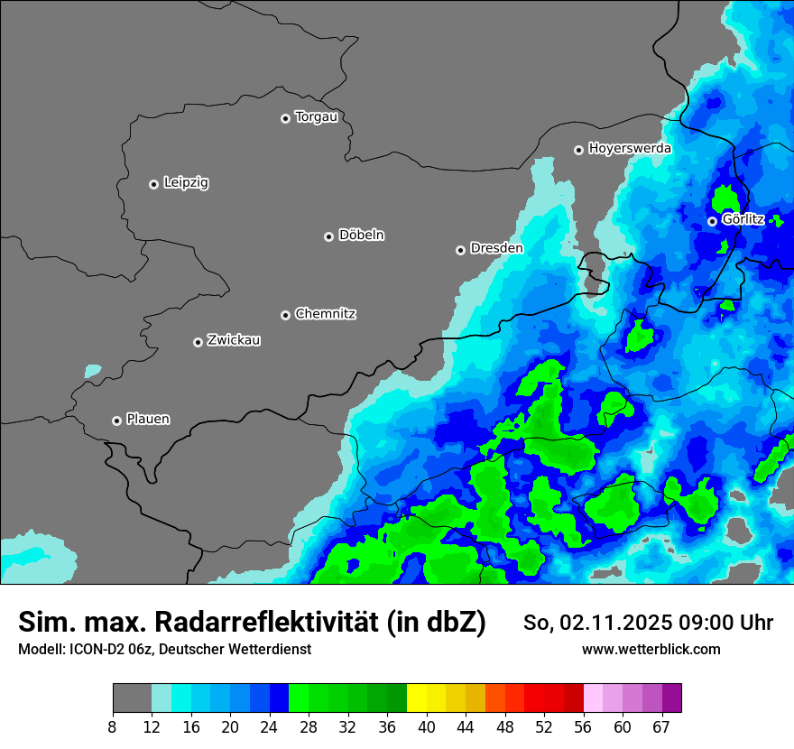 Modellkarten Simuliertes Radarbild