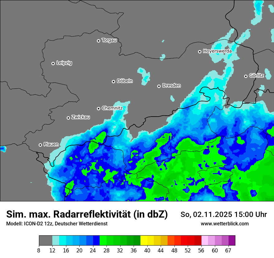 Modellkarten Simuliertes Radarbild