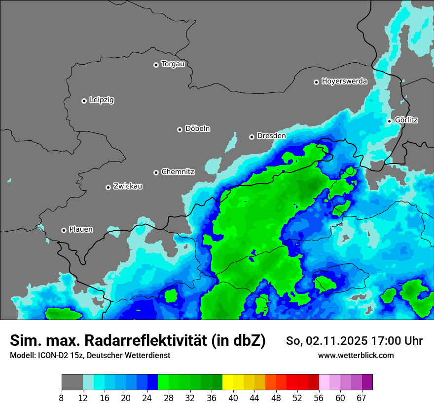 Modellkarten Simuliertes Radarbild