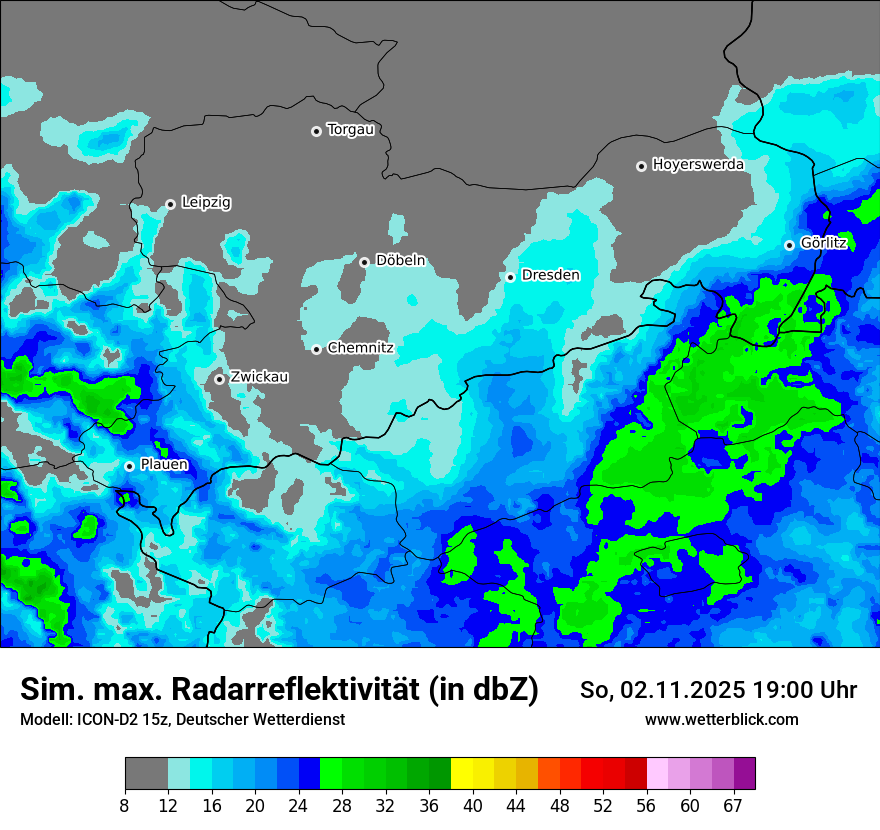 Modellkarten Simuliertes Radarbild