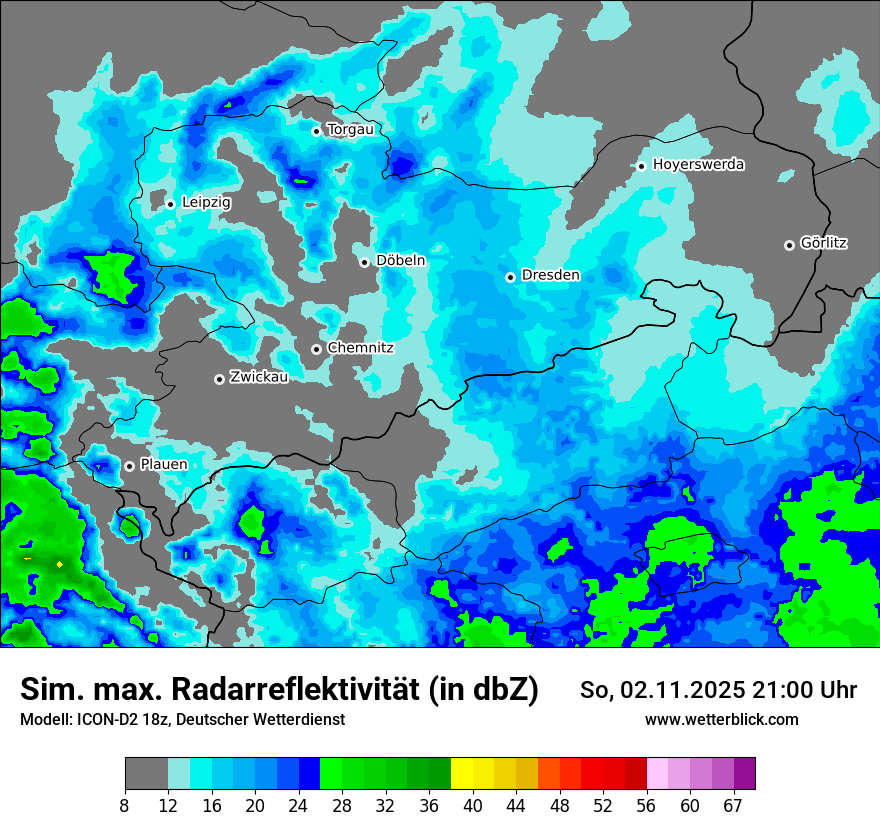 Modellkarten Simuliertes Radarbild