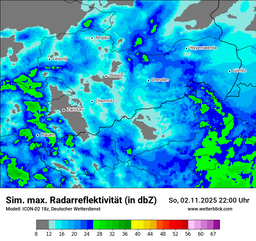 Modellkarten Simuliertes Radarbild