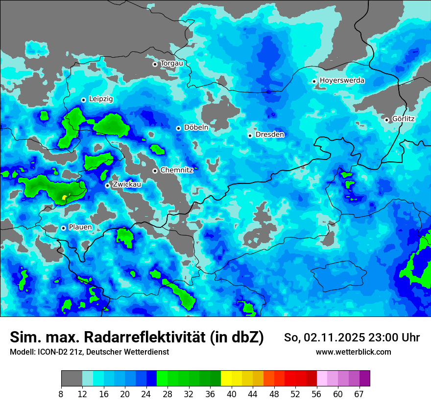Modellkarten Simuliertes Radarbild