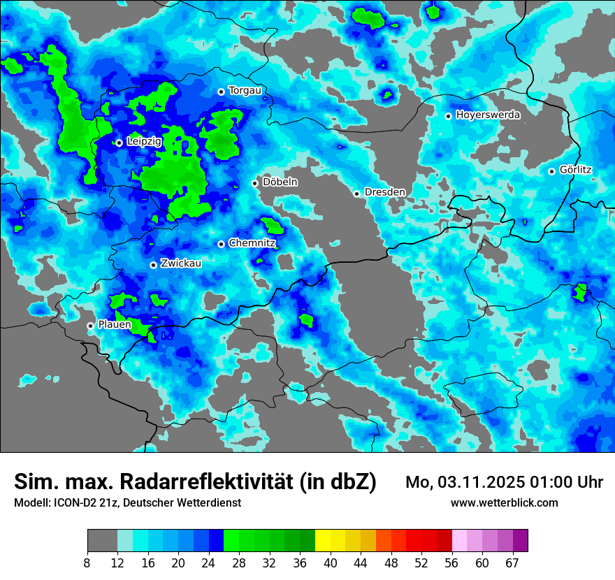 Modellkarten Simuliertes Radarbild