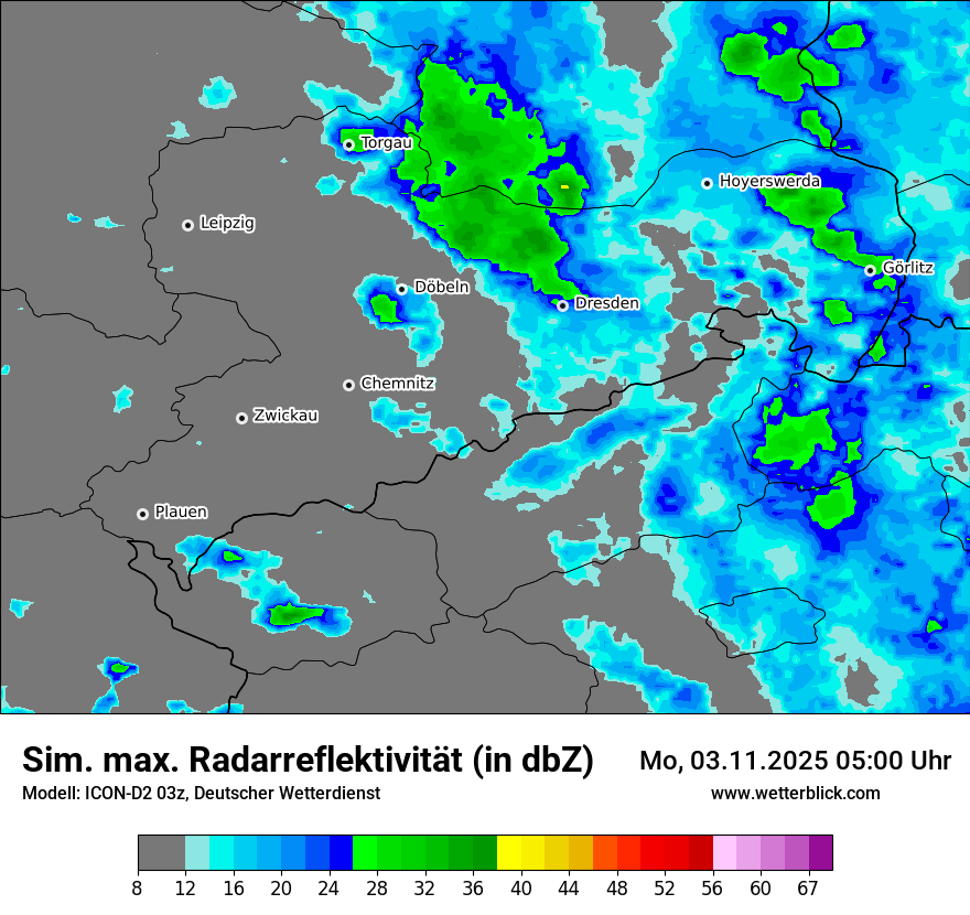 Modellkarten Simuliertes Radarbild