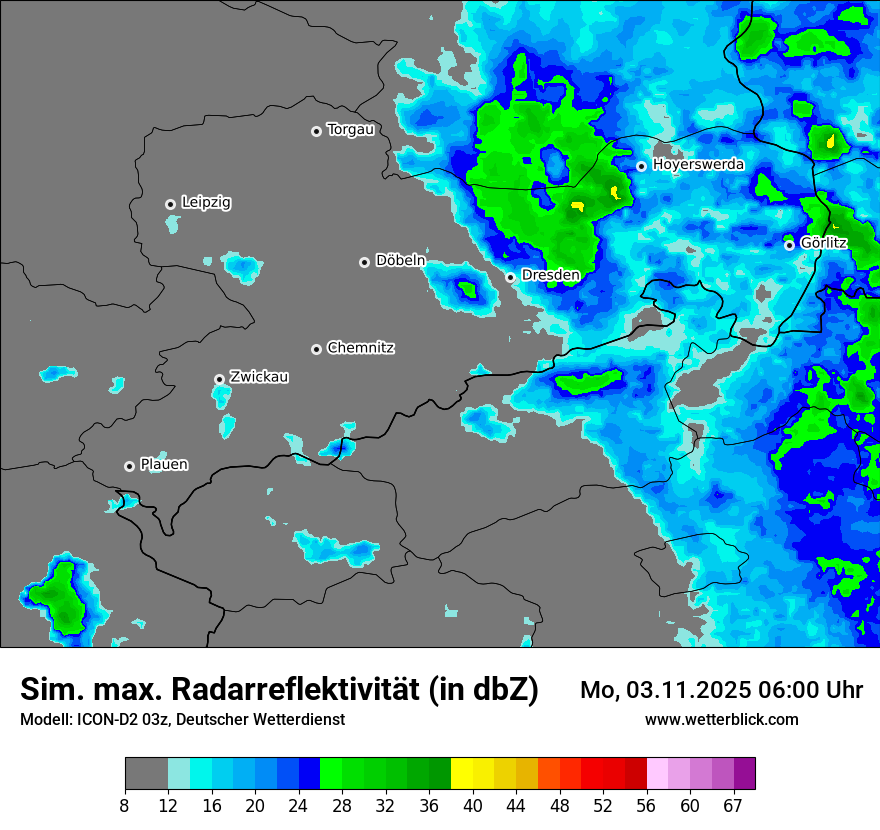Modellkarten Simuliertes Radarbild