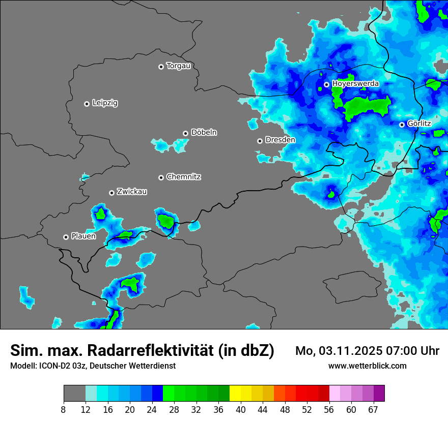 Modellkarten Simuliertes Radarbild