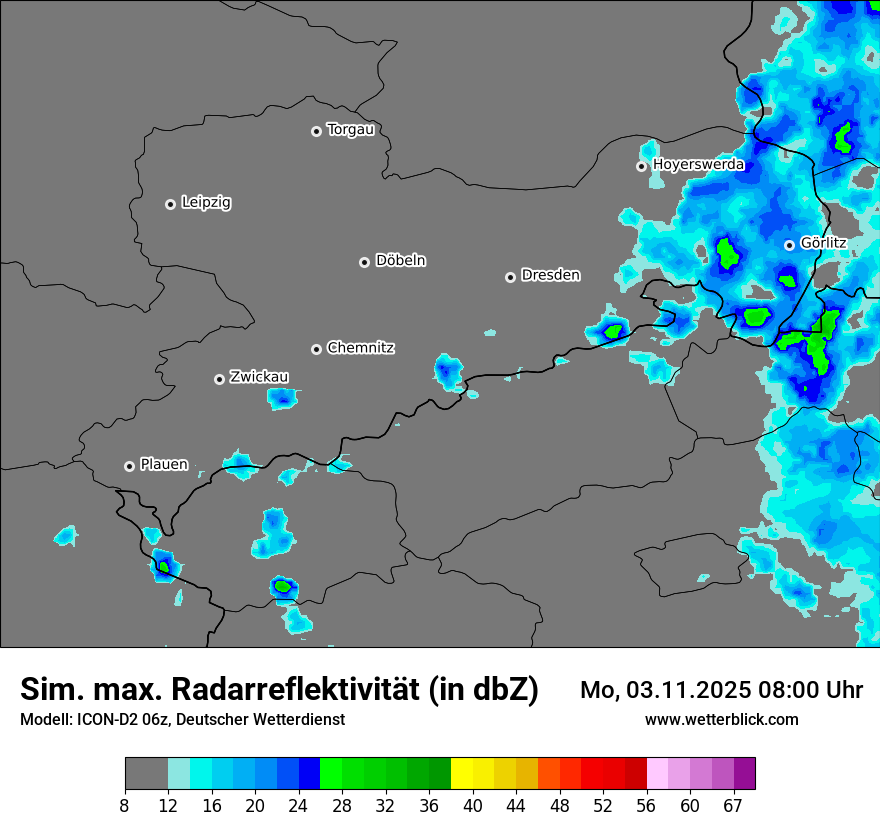 Modellkarten Simuliertes Radarbild
