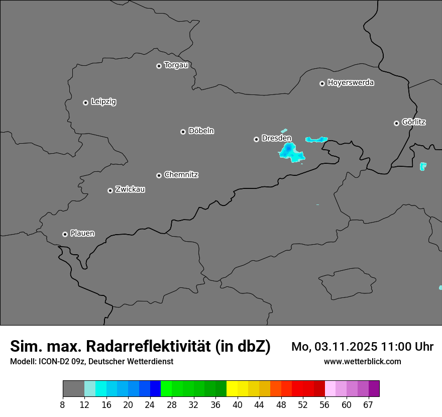 Modellkarten Simuliertes Radarbild