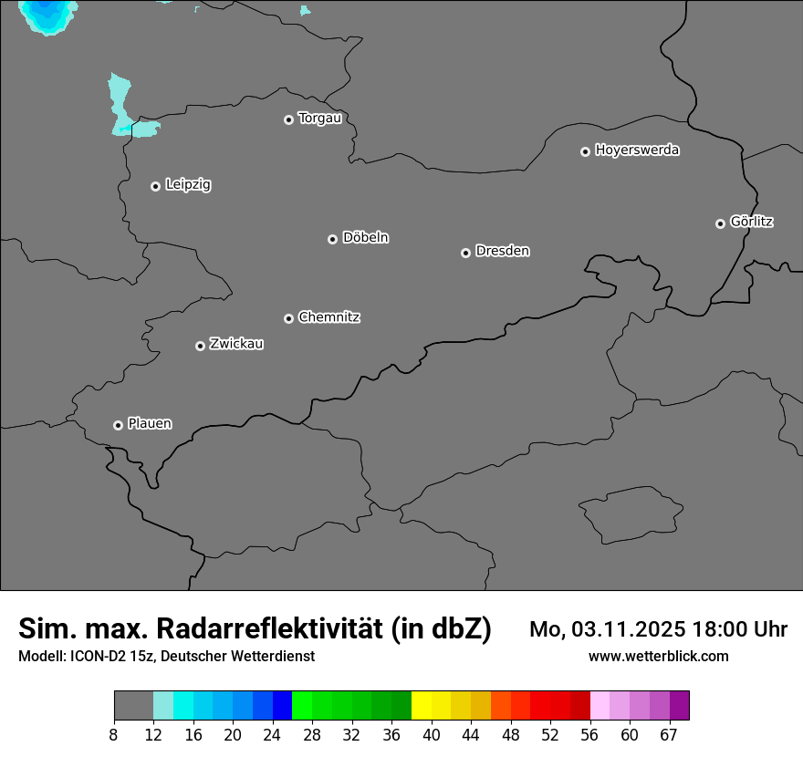 Modellkarten Simuliertes Radarbild