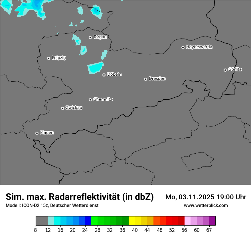 Modellkarten Simuliertes Radarbild