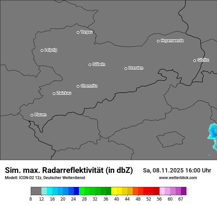 Modellkarten Simuliertes Radarbild