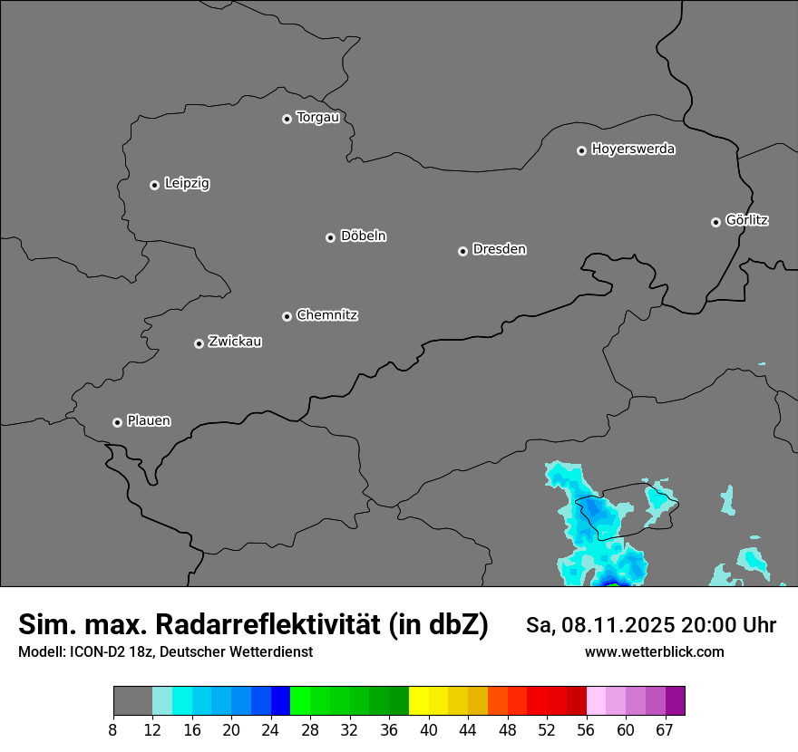 Modellkarten Simuliertes Radarbild
