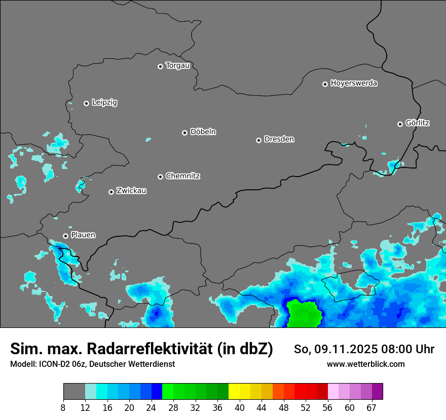 Modellkarten Simuliertes Radarbild