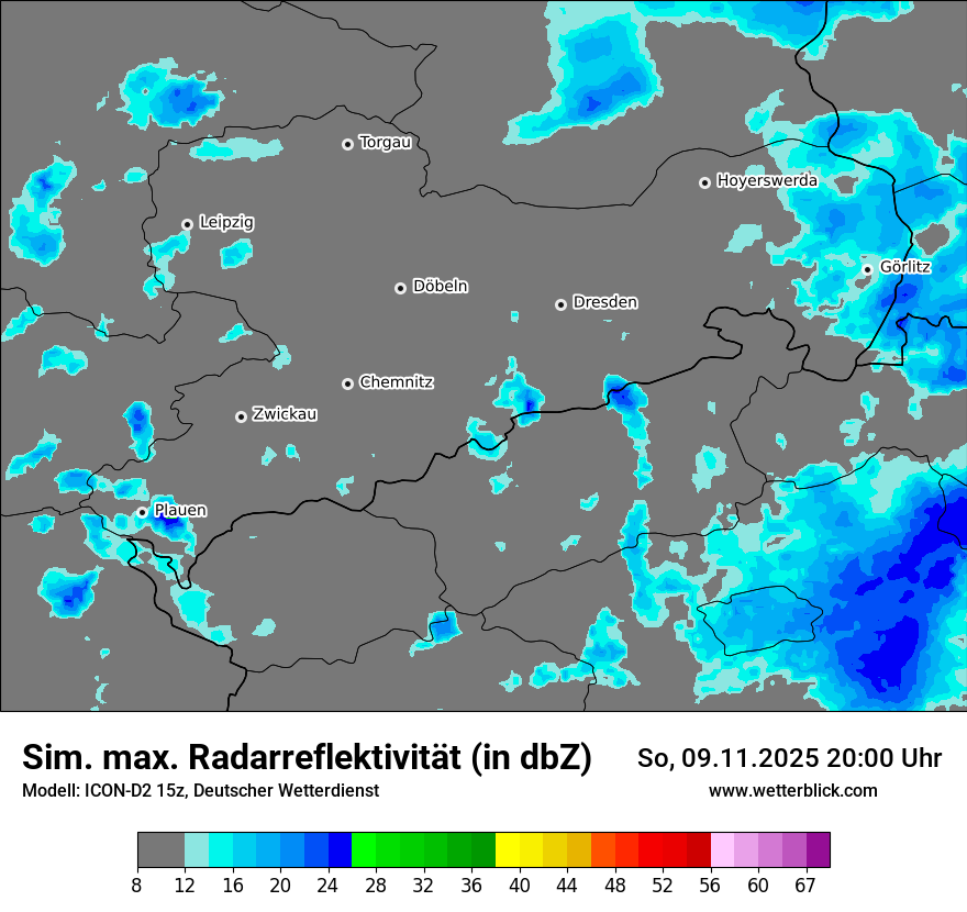 Modellkarten Simuliertes Radarbild