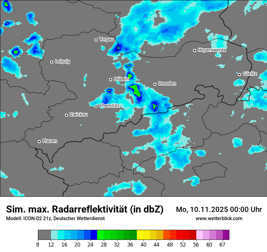 Modellkarten Simuliertes Radarbild