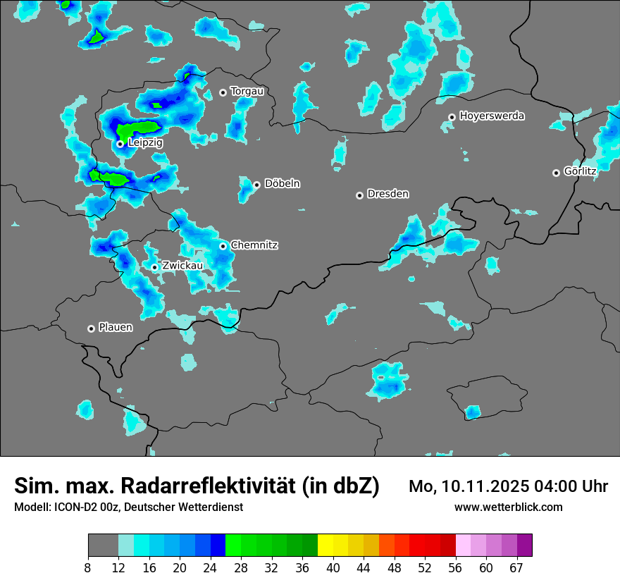 Modellkarten Simuliertes Radarbild