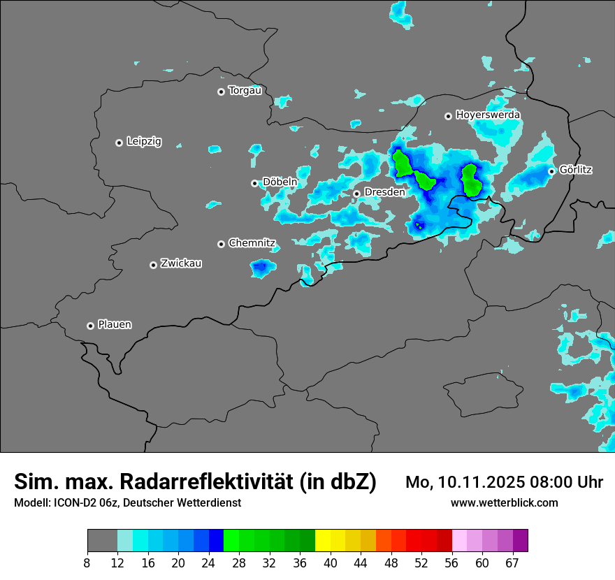 Modellkarten Simuliertes Radarbild