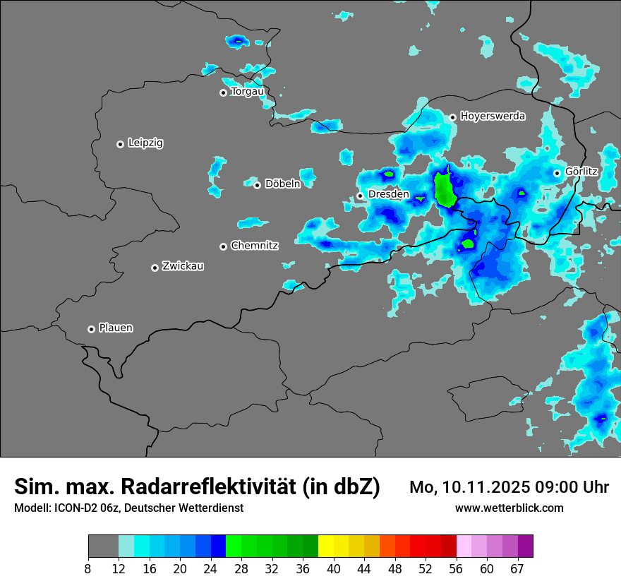Modellkarten Simuliertes Radarbild