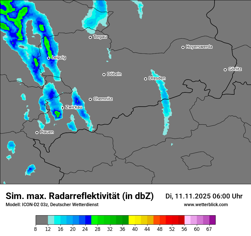 Modellkarten Simuliertes Radarbild