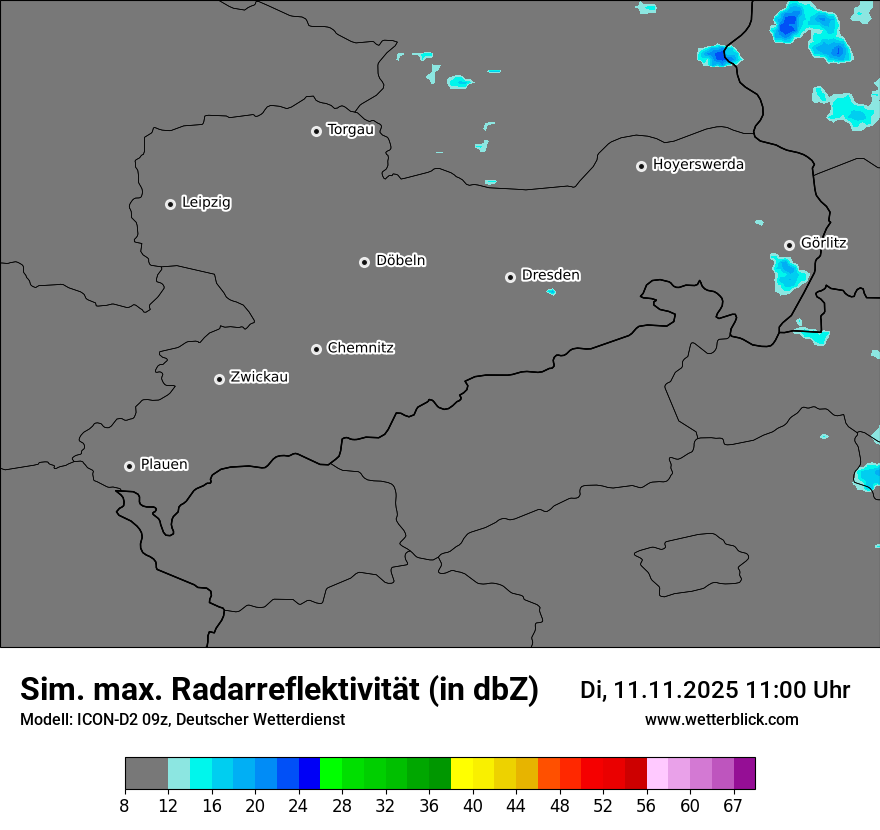 Modellkarten Simuliertes Radarbild