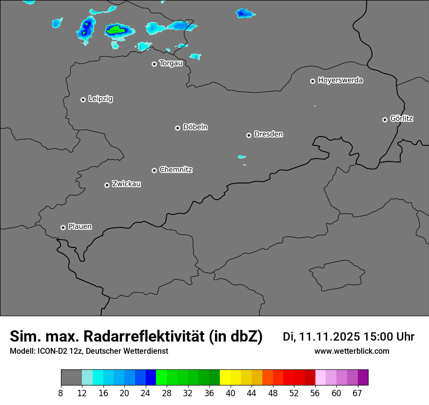 Modellkarten Simuliertes Radarbild