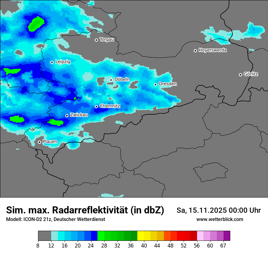 Modellkarten Simuliertes Radarbild