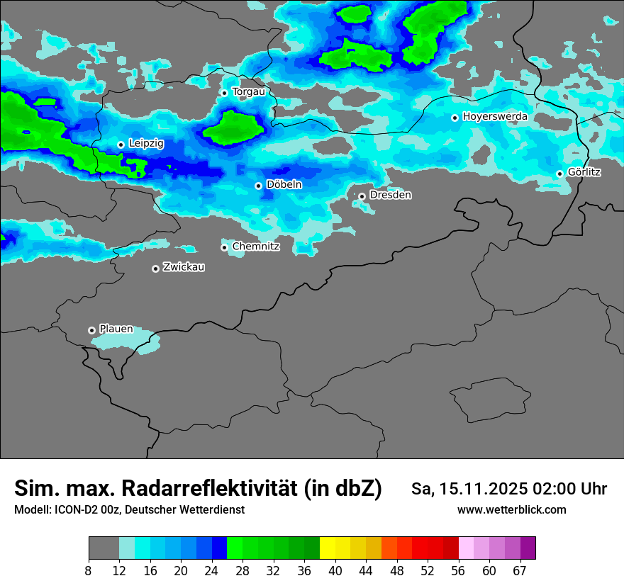 Modellkarten Simuliertes Radarbild