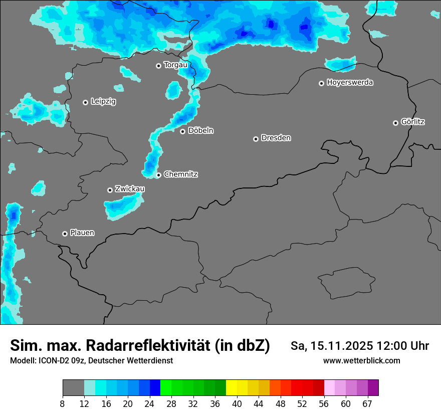 Modellkarten Simuliertes Radarbild
