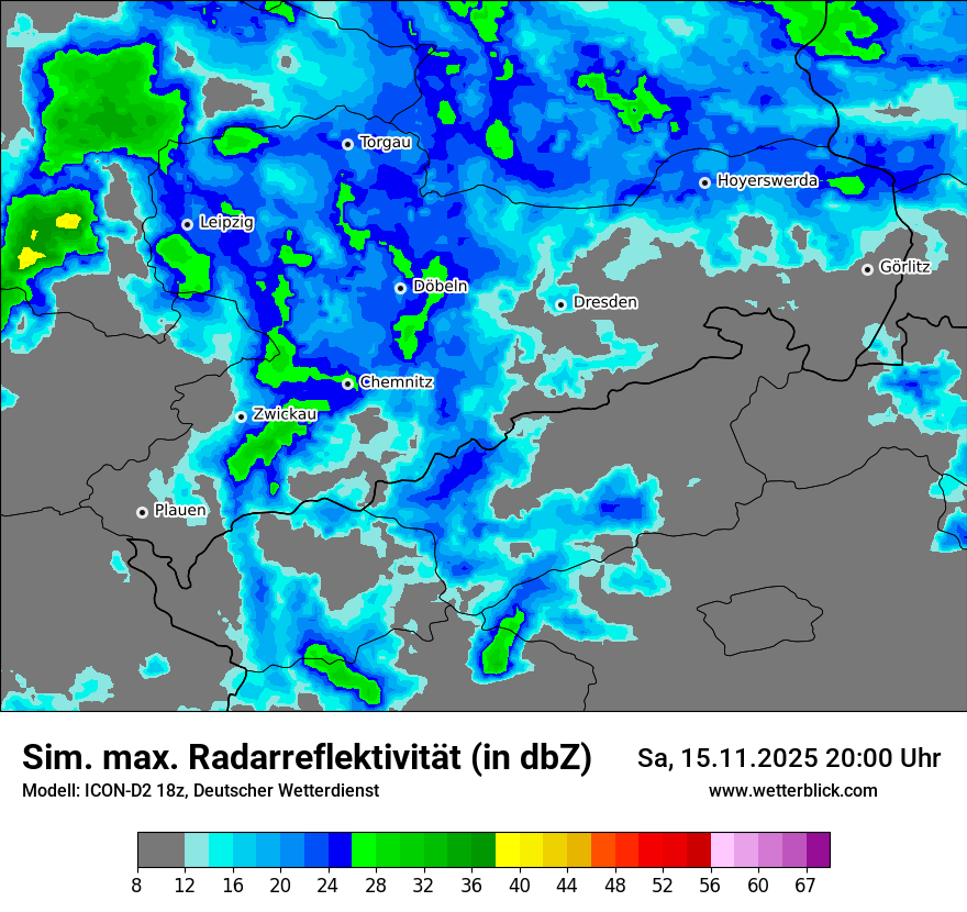 Modellkarten Simuliertes Radarbild