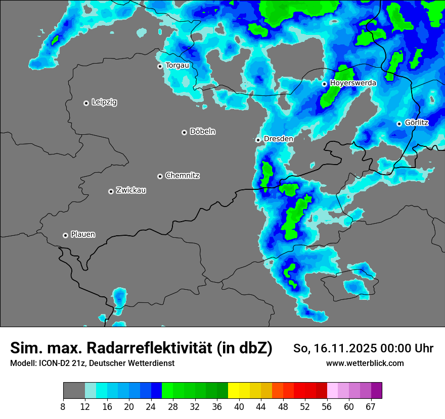 Modellkarten Simuliertes Radarbild