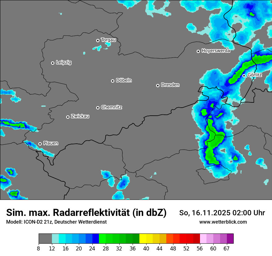 Modellkarten Simuliertes Radarbild
