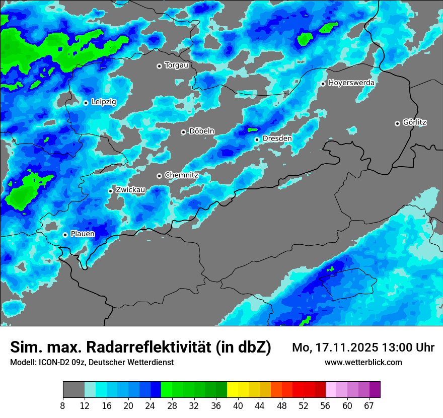 Modellkarten Simuliertes Radarbild
