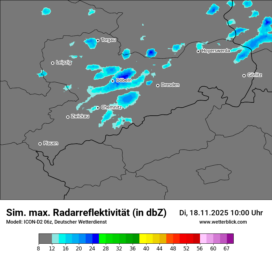 Modellkarten Simuliertes Radarbild