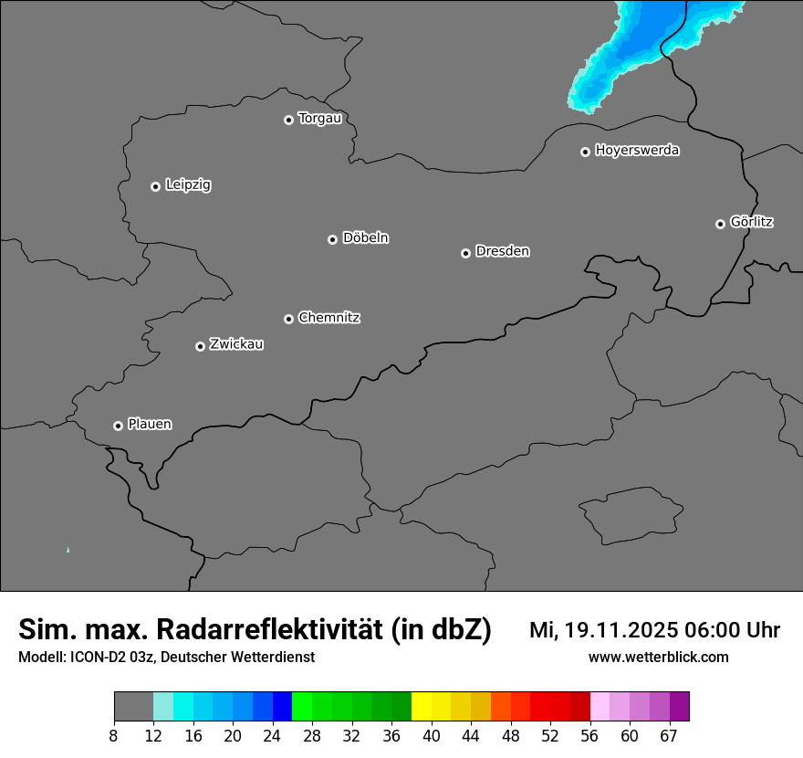 Modellkarten Simuliertes Radarbild