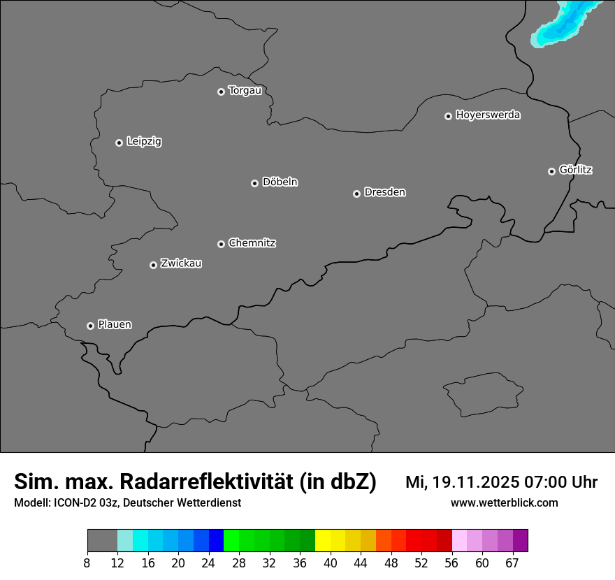 Modellkarten Simuliertes Radarbild