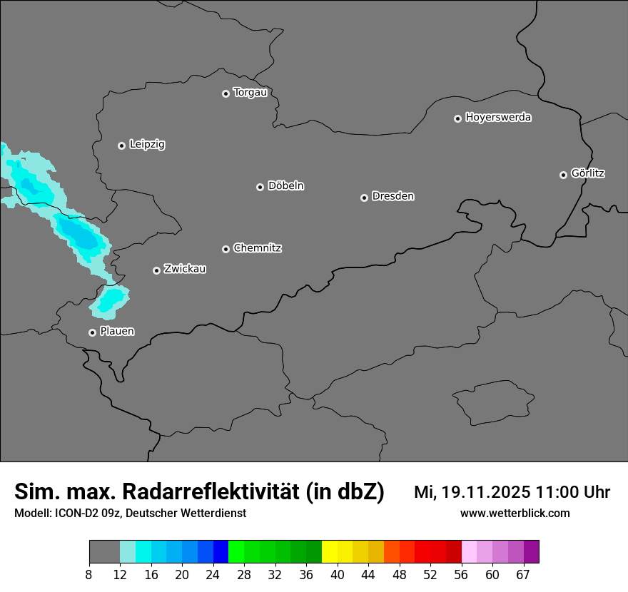 Modellkarten Simuliertes Radarbild