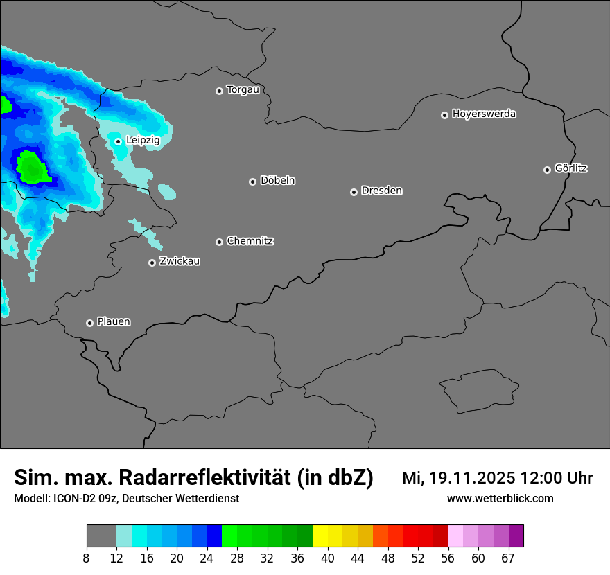 Modellkarten Simuliertes Radarbild