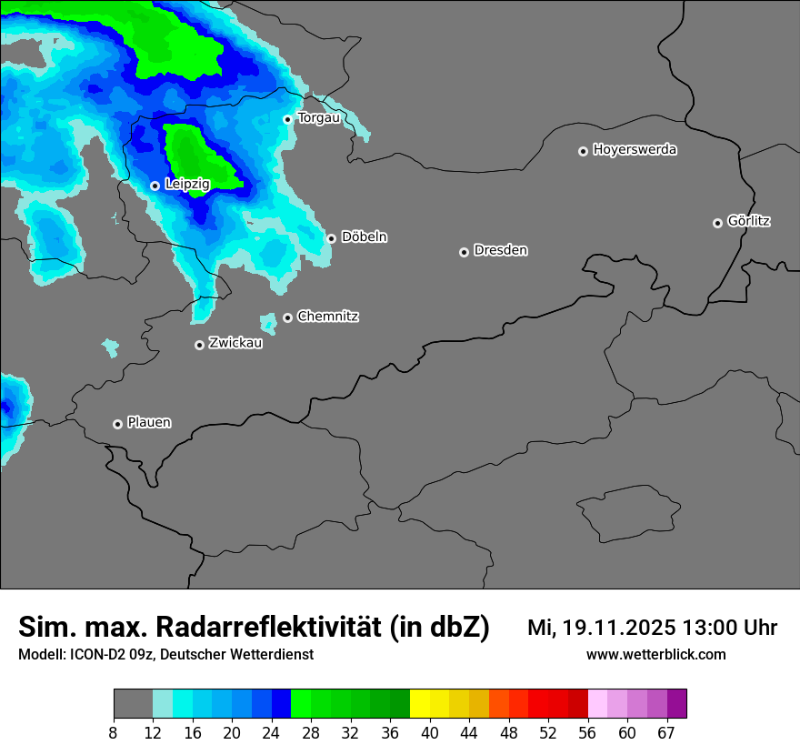 Modellkarten Simuliertes Radarbild