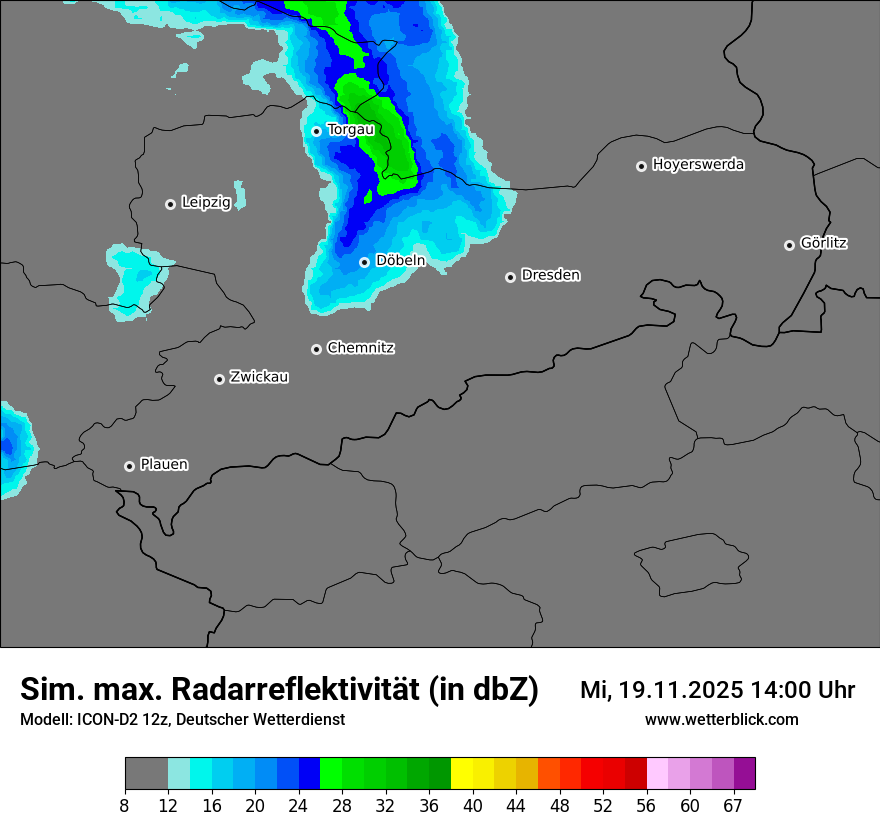 Modellkarten Simuliertes Radarbild