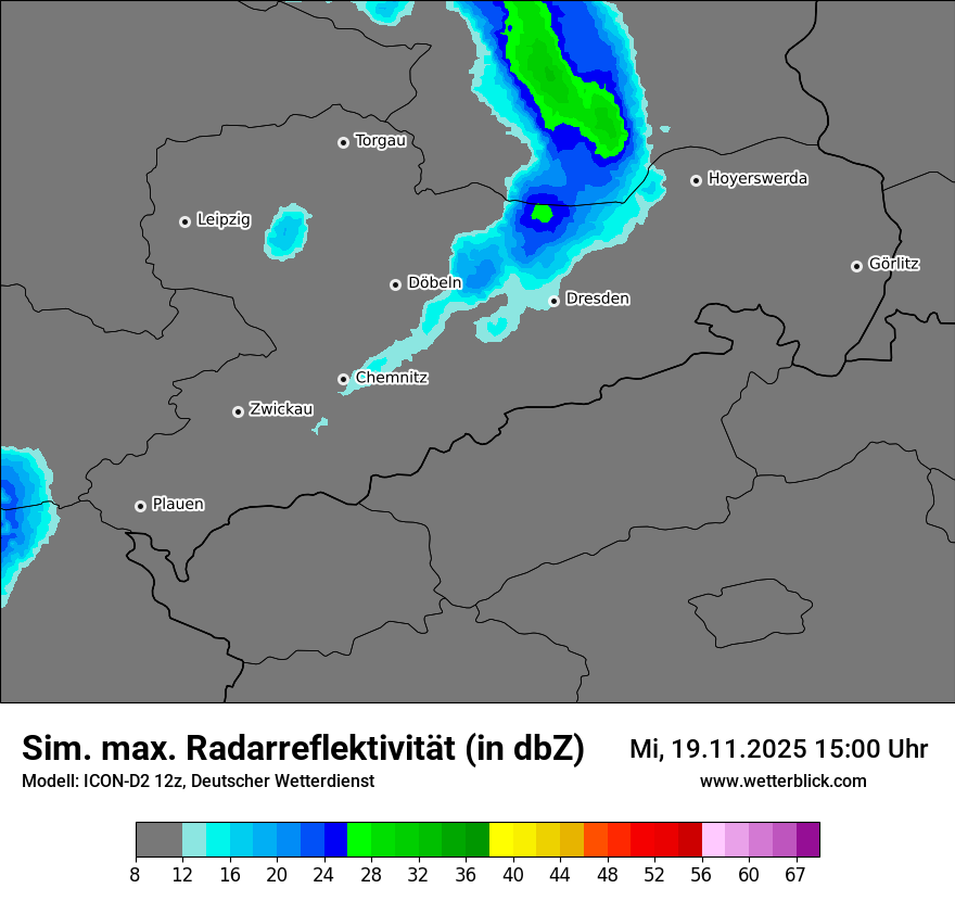 Modellkarten Simuliertes Radarbild